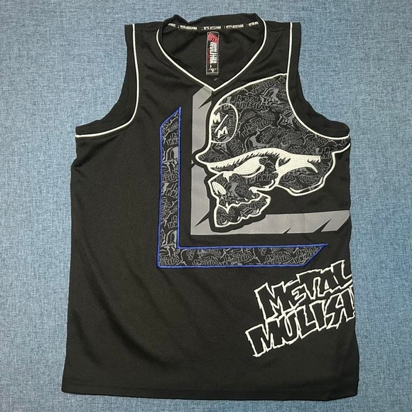 Metal Mulisha Other - Vtg Y2K Metal Mulisha Mens Graphic Tank Top Skull V-Neck Embroidered Sz Small